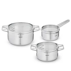 Tefal Nordica Grydesæt 3 Dele Med Låg Uden Belægning