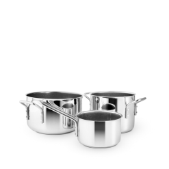 Eva Trio Grydesæt Rustfrit Stål Keramisk Belægning 3 Dele